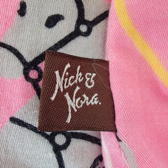 Nick & Nora Pink Rodeo Nightgown Sleep Shirt Sz M Cool Cotton Western Cowboy Y2K - Picture 10 of 11